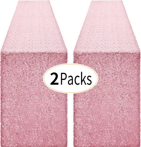 Miniatura 69 de Pufogu - Camino de mesa de lentejuelas brillantes de 12 x 72 pulgadas para fiestas de cumpleaños, decoración de bodas, despedidas de soltera