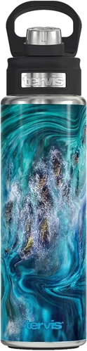 Miniatura 13 de Tervis Teal Splash - Vaso aislado de doble pared hecho en Estados Unidos mantiene las bebidas frías y calientes, 16 onzas, clásico