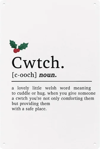 Welsh Christmas Poster Wall Decor Retro Metal Sign Poster for Garage Man Cave Bathroom Bedroom Farm Inspirational Popular Wall Art 8x12 Inch Signs