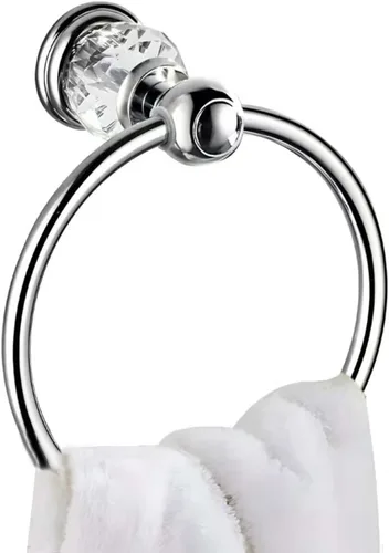 Miniatura 7 de Anillo de toalla de cristal negro, soporte para toallas de baño, negro mate, soporte para toallas de baño, soporte para toalla de mano para baño