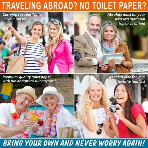 Miniatura 3 de Mini rollos de papel higiénico tamaño viaje de alta calidad Práctico dispensador de plástico Ligero y compacto Bon Voyage Tourists