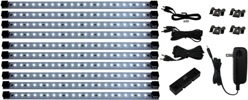 Inspired LED Super Deluxe Pro Series 21 Kit de iluminación LED para debajo del gabinete | 24 vatios 12 V CC | Blanco frío ~ 6000 K 165 lm/ft (opción