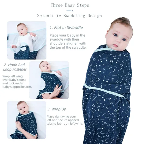 Miniatura 3 de insular Sacos para envolver al bebé, manta para recién nacido y bebé, juego de velcro ajustable para niños y niñas, saco de dormir de algodón suave
