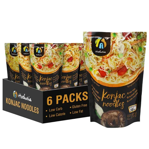 Miniatura 12 de Hethstia Konjac Fettuccine de fideos, pasta Shirataki baja en carbohidratos, apta para dieta keto y paleo, sin gluten, vegano, bajo en calorías