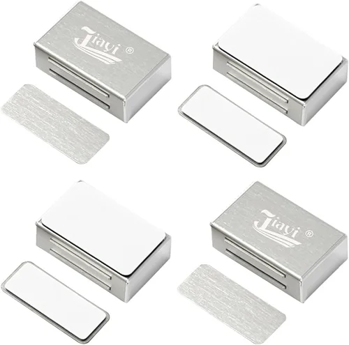 Miniatura 13 de Jiayi - Imanes adhesivos para puerta de gabinete, paquete de 4 cierres magnéticos para puerta de gabinete, cierre magnético adhesivo para gabinete