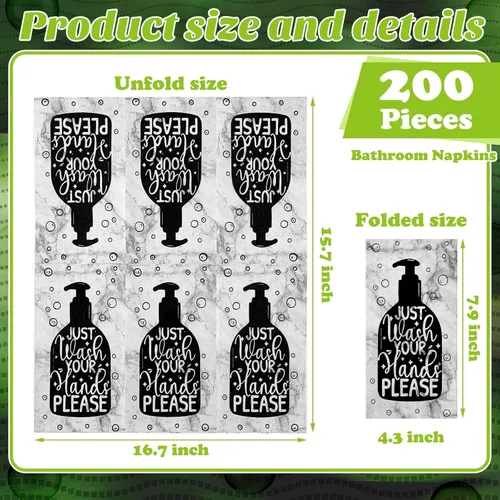 Miniatura 3 de Yexiya 200 toallas de papel desechables para invitados, toallas de mano desechables para baño, servilletas decorativas de baño para tocador, boda