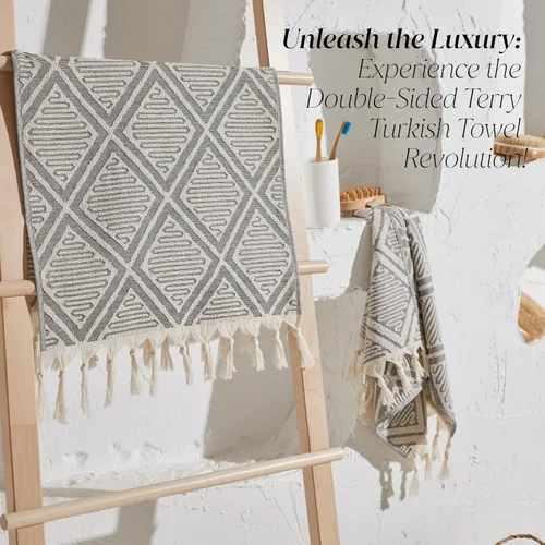 Miniatura 3 de Kikoya Hand Loom - Toalla turca gruesa, de lujo, esponjosa, 100 % algodón, toalla de mano, toalla de cocina, tamaño mediano, 17 x 38 pulgadas