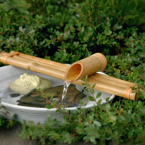 Bamboo Accents Kit de fuente Zen de 18 pulgadas, tres brazos, bambú resistente a la división para bricolaje interior/exterior - para contenedores