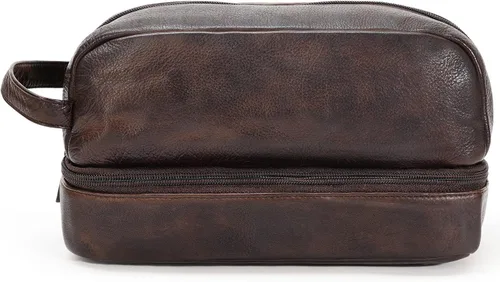 Miniatura 8 de Neceser de cuero hecho a mano de primera calidad para hombres y mujeres, kit de cuero genuino Dopp y bolsa de afeitar para hombres, bolsa