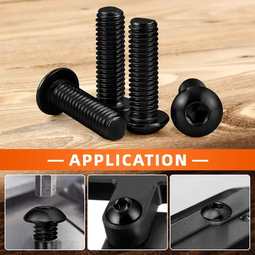 Miniatura 5 de Tornillos de cabeza de botón de 5/16-18 x 1/2", acero de aleación de grado 10.9, unidad hexagonal Allen, 20