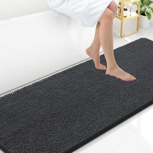 Miniatura 182 de Arotive Alfombras de baño de felpilla extrasuaves y absorbentes, de 24 x 16 pulgadas, lavables a máquina, parte trasera de goma antideslizante