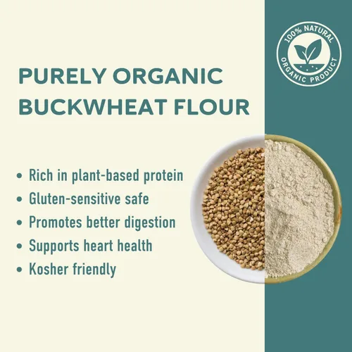 Miniatura 5 de Fairhaven Mill Harina de trigo sarraceno orgánico, grano entero, naturalmente sin gluten y certificado orgánico por USDA, perfecta para panqueques