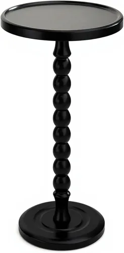 Mesa auxiliar de madera decorativa pequeña, mesita de noche redonda de 12 pulgadas, mesa auxiliar natural para familia, dormitorio, sala de estar,
