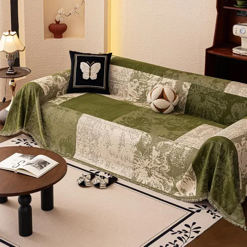 Miniatura 11 de HANDONTIME Funda para sofá para perros lavable con estampado floral de pájaros para sofás y sillones, funda de sofá negra con flores de jacquard