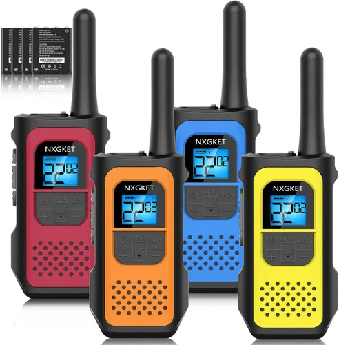 Miniatura 7 de NXGKET Walkie Talkies Long Rnage para adultos NOAA Wether Alert, Walkie Talkie recargable de 2 vías, 22 canales, escaneo VOX con batería de iones