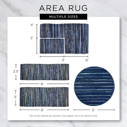Miniatura 2 de DII Colección Woven Rugs Tejida a mano, 2x3', rayas Dobby de alcachofa