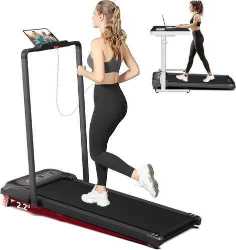 Miniatura 9 de SubSun Foldable Treadmill for Home, Portable Walking Pad with Handle, Manuall/Auto/No Incline, 2.5HP Treadmill with 265 Lbs, Black/White