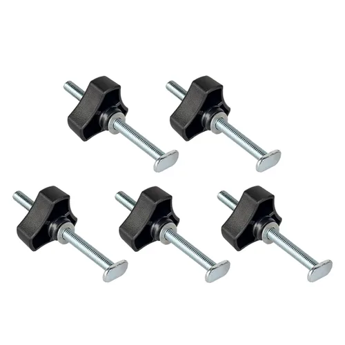 Toolcool M8 - Kit de perillas para riel en T, tornillos de ranura en T de 4 pulgadas con arandelas, accesorios de riel en T para plantillas y