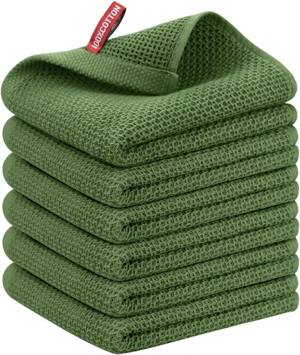 Miniatura 34 de Nialnant - Toalla de cocina 100% algodón, tejido gofre, suave, absorbente y de secado rápido, toallas para secar platos, trapos de limpieza - Multi