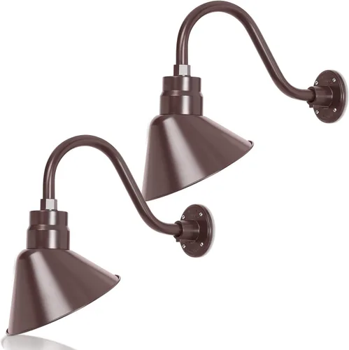 Miniatura 17 de Lámpara de señal de cuello de cisne con pantalla angular negra satinada de 10 pulgadas con brazo de extensión largo de 22 pulgadas, aplique de pared