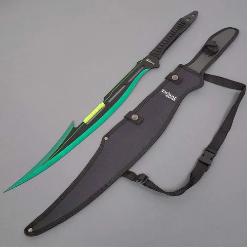 Miniatura 2 de Machete de fantasía de 27 pulgadas. Cuchillo de hoja fija. Hoja de acero inoxidable 440. Para colección, regalo, camping, deportes al aire libre