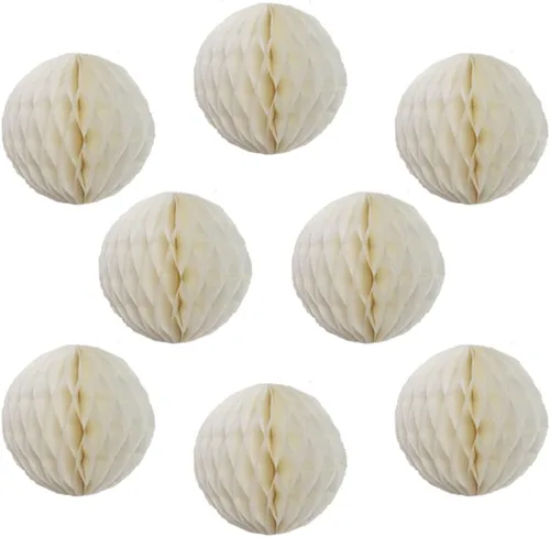 Miniatura 18 de 8 bolas de papel de panal de 8 pulgadas, bolas decorativas de panal de abeja, pompones de papel, bolas de flores, bolas colgantes de arte