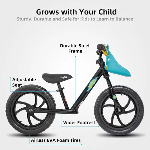 Miniatura 2 de JOYSTAR Bicicleta de equilibrio de 12/14 pulgadas para niños de 18 meses a 5 años, bicicletas de equilibrio ligeras para niños pequeños con Púrpura