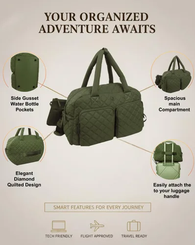 Miniatura 46 de Joan & David - Bolsas de viaje acolchadas de 22 pulgadas para mujer, bolsa de viaje ligera para mujer, bolsa de hospital de alta densidad, bolsas