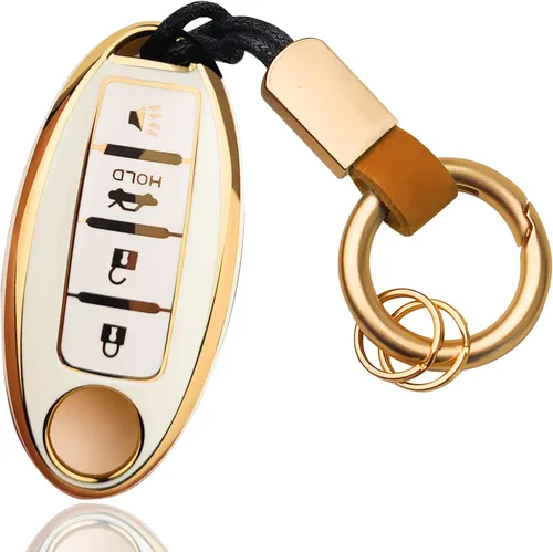 Miniatura 9 de OLLEN Funda para llavero de TPU de 4 botones con anillo sin tornillos, apta para Nissan Altima Sentra Maxima Murano Rogue Armada Pathfinder, funda