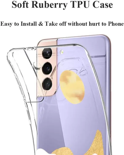 Miniatura 4 de Unov Funda para Galaxy S21, transparente con diseño, ajuste delgado, buen agarre, funda de teléfono en relieve, cubierta protectora a prueba