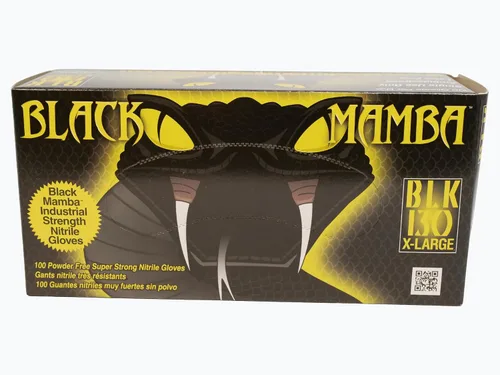 Miniatura 8 de Caja de 100 guantes Black Mamba de nitrilo negro, muy resistentes