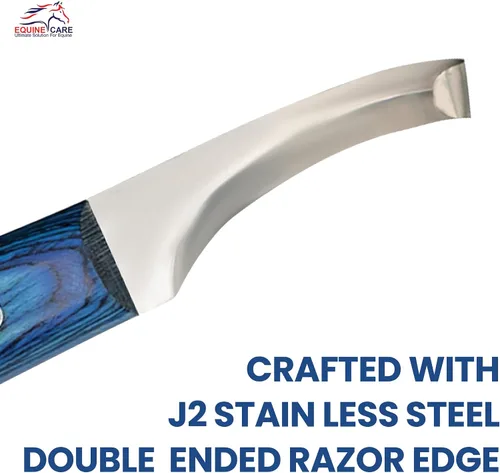 Miniatura 5 de Equine Care Cuchillo de pezuña para zurdos – Hoja de acero inoxidable J2 afilada de doble filo, mango ergonómico de hoja – Recortadora profesional