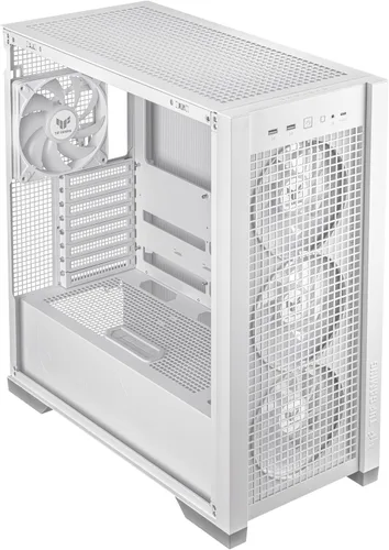 Miniatura 20 de Chasis para PC ASUS TUF Gaming GT302 ARGB Edición Blanca ATX de Torre Media Cuatro ventiladores ARGB de 140x28mm para flujo de aire y presión