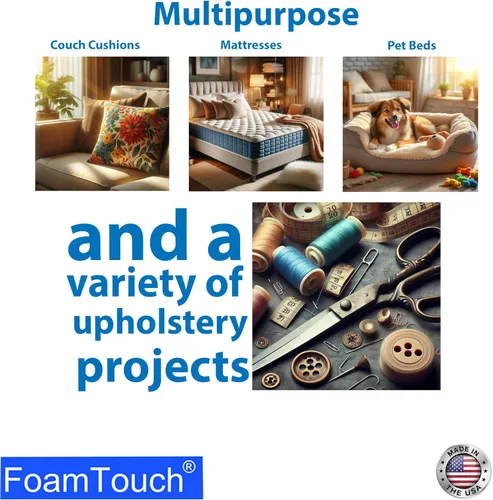 Miniatura 7 de FoamTouch Almohadón de espuma, con vestiduras. Hecho en Estados Unidos.
