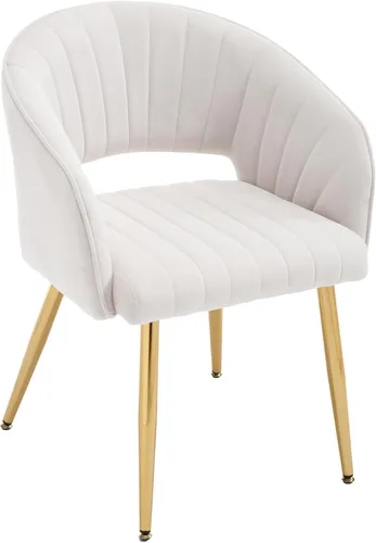 Miniatura 10 de Silla de escritorio giratoria para oficina en casa, moderna silla de escritorio de terciopelo, sillón de altura ajustable con base dorada, silla