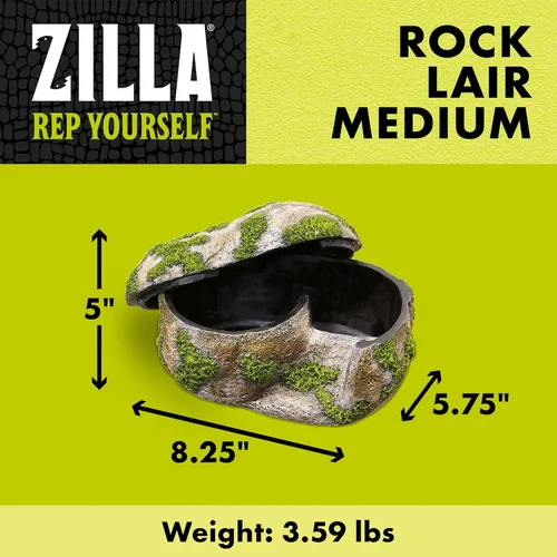 Miniatura 2 de Zilla Guarida de roca para terrario de mascotas, escondite para reptiles para lagartos, gecos y más, mediano