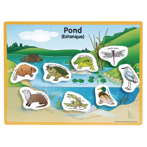 Miniatura 6 de Excellerations Animales en sus hábitats 6 tableros de rompecabezas herramienta de actividad de aprendizaje para niños (48 piezas)
