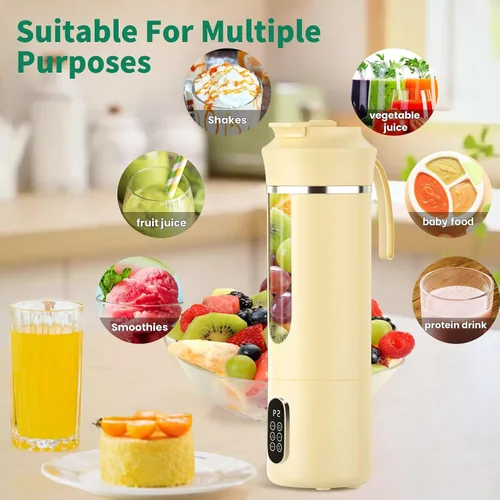 Miniatura 2 de Licuadora inalámbrica portátil, pequeño exprimidor recargable, mini licuadora personal para batidos y batidos, con función de limpieza automática