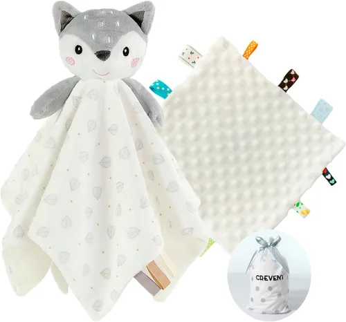 Miniatura 40 de CREVENT - Manta de felpa acogedora para bebé, mantita de seguridad con caras de animales para niños pequeños, regalo para bebés recién nacidos