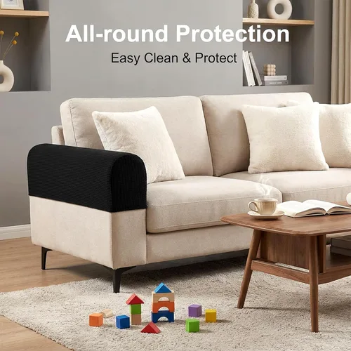 Miniatura 4 de RAINFLOW Fundas elásticas para reposabrazos para sofá, fundas de sofá reclinable, protector de muebles antideslizante para perros, gatos y niños