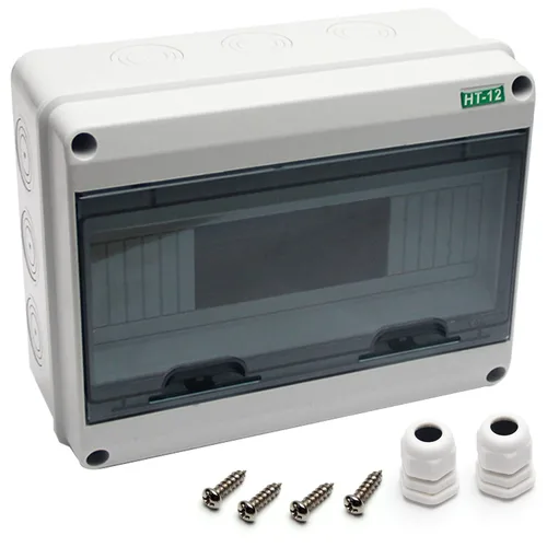 Miniatura 10 de Fielect Caja de protección de distribución MCB de 2 vías con riel DIN, caja eléctrica de disyuntor de plástico ABS y cubierta transparente IP65