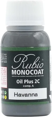 Rubio Monocoat Muestra de tinte y acabado para madera, Havanna, Oil Plus Part A, aceite de linaza ecológico, de secado rápido, para uso en