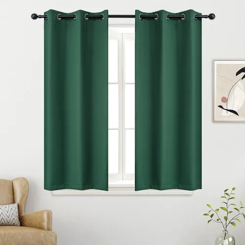Miniatura 28 de YGO - Cortinas verdes de 183 cm de ancho por 213 cm de largo para dormitorio - Cortinas opacas con ojales en la parte superior, extra anchas
