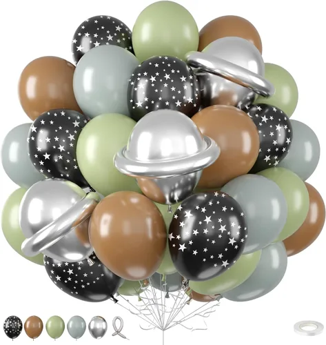 Miniatura 23 de Globos azules y negros, 35 unidades, globos de látex azul oscuro, negro y plateado con confeti plateado para cumpleaños, baby shower, bodas