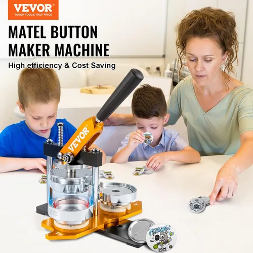 Miniatura 2 de VEVOR Máquina para hacer botones, 2.953 in (3 pulgadas), kit de prensa para perforar insignias, regalos para niños, suministros de fabricación