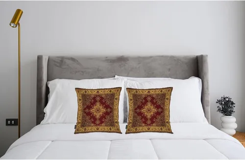 Miniatura 3 de Swono Funda de cojín acogedora con estampado de cachemira, alfombra persa, diseño floral, diseño tribal floral, para exteriores, para hogar