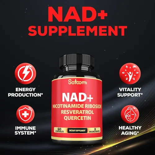Miniatura 5 de Satoomi Suplemento NAD con nicotinamida ribósido NR, resveratrol, quercetina - 60 unidades - 30 días