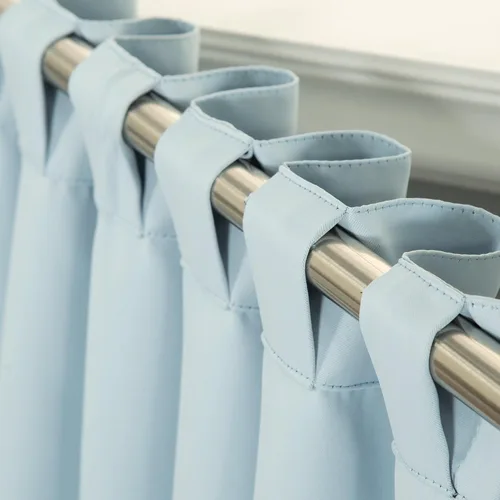 Miniatura 6 de Best Home Fashion Cortinas opacas con aislamiento térmico, pestaña trasera, bolsillo para barra, azul cielo, 52 pulgadas de ancho x 96 pulgadas