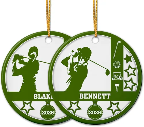 Miniatura 17 de Adorno de cerámica para jugador de bádminton, regalo para hombres y mujeres, adorno de cerámica personalizado para Navidad 2025, adorno para amantes