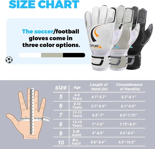 Miniatura 2 de Guantes de portero de fútbol – Guantes de portero de fútbol para niños, niñas, jóvenes y adultos, guantes de portero de fútbol de látex de 0.18